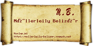 Müllerleily Belizár névjegykártya